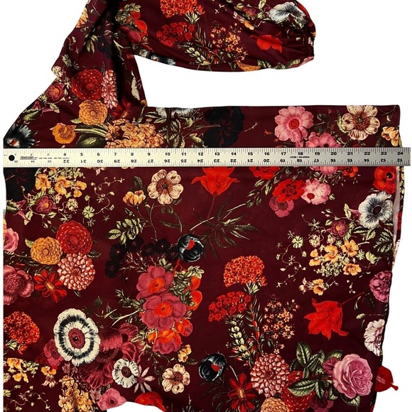 FARM Rio Fabulous Floral Blouse Size S Burgundy Long Sleeve Top NWT - Picture 8 of 10
